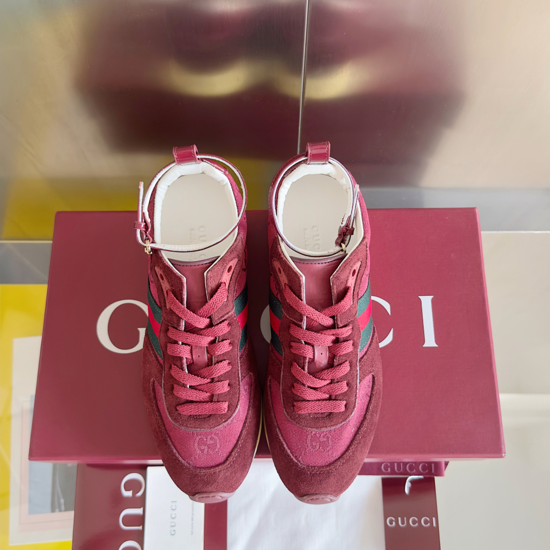 顶级版本：女款
Gucci古驰 最新 走秀款 Re-Motion系列 厚底 休闲 运动鞋 
原版购入开发