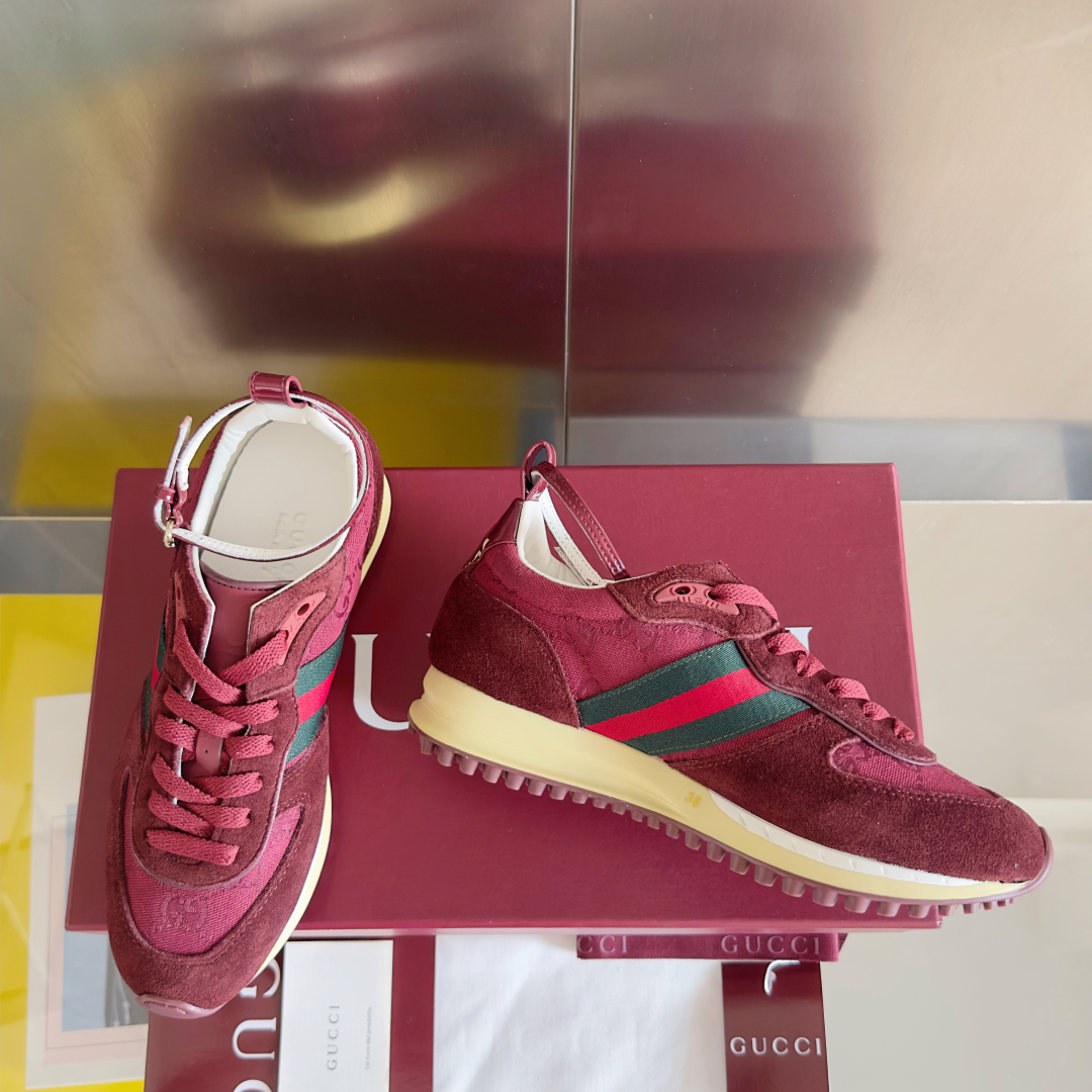 顶级版本：女款
Gucci古驰 最新 走秀款 Re-Motion系列 厚底 休闲 运动鞋 
原版购入开发