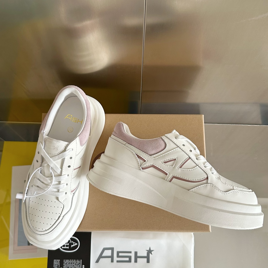 顶级版本：女款
ASH 新款INDY 厚底 小白鞋 休闲运动鞋
原版购入开发 做货 无铬牛皮拼接可循环皮