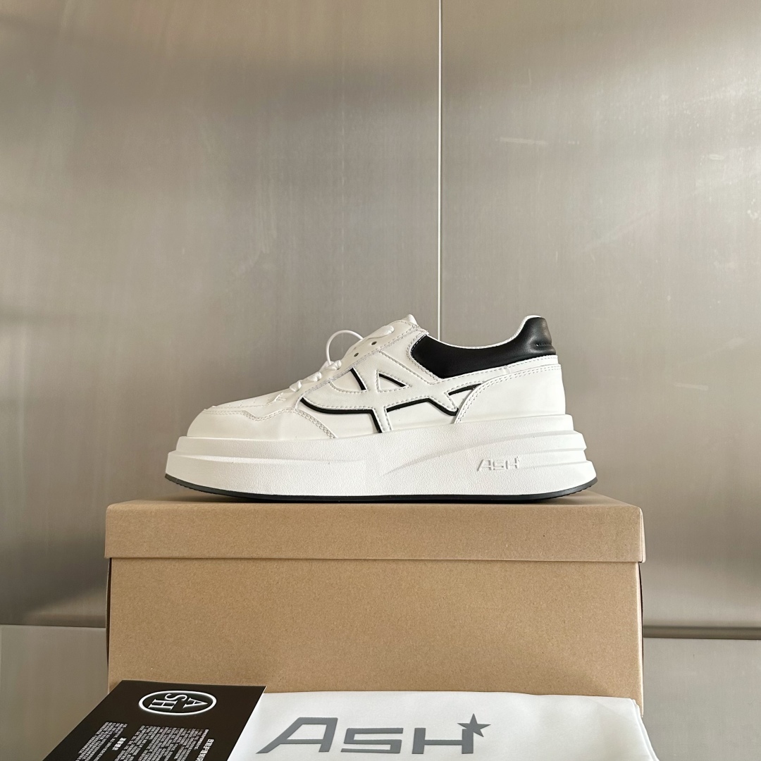 顶级版本：女款
ASH 新款INDY 厚底 小白鞋 休闲运动鞋
原版购入开发 做货 无铬牛皮拼接可循环皮