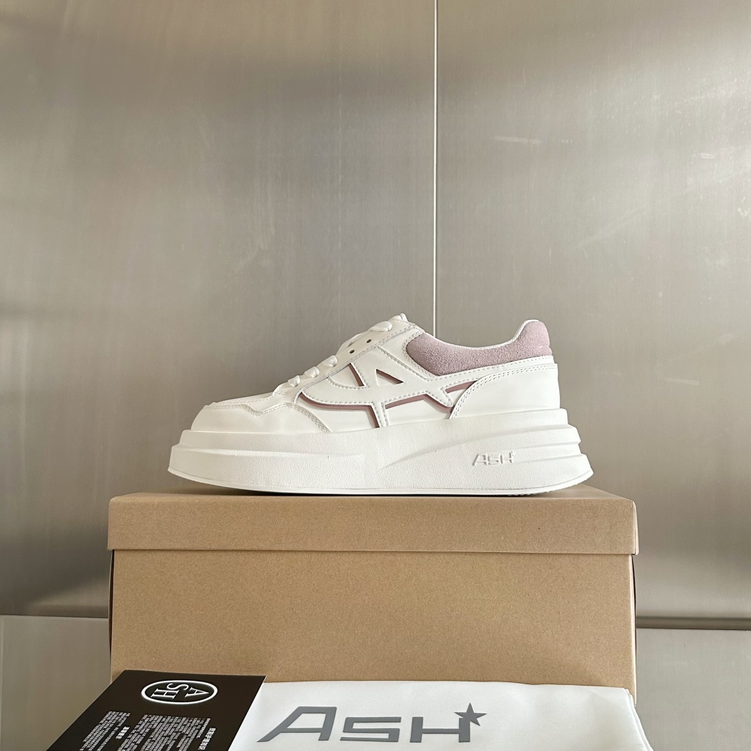 顶级版本：女款
ASH 新款INDY 厚底 小白鞋 休闲运动鞋
原版购入开发 做货 无铬牛皮拼接可循环皮