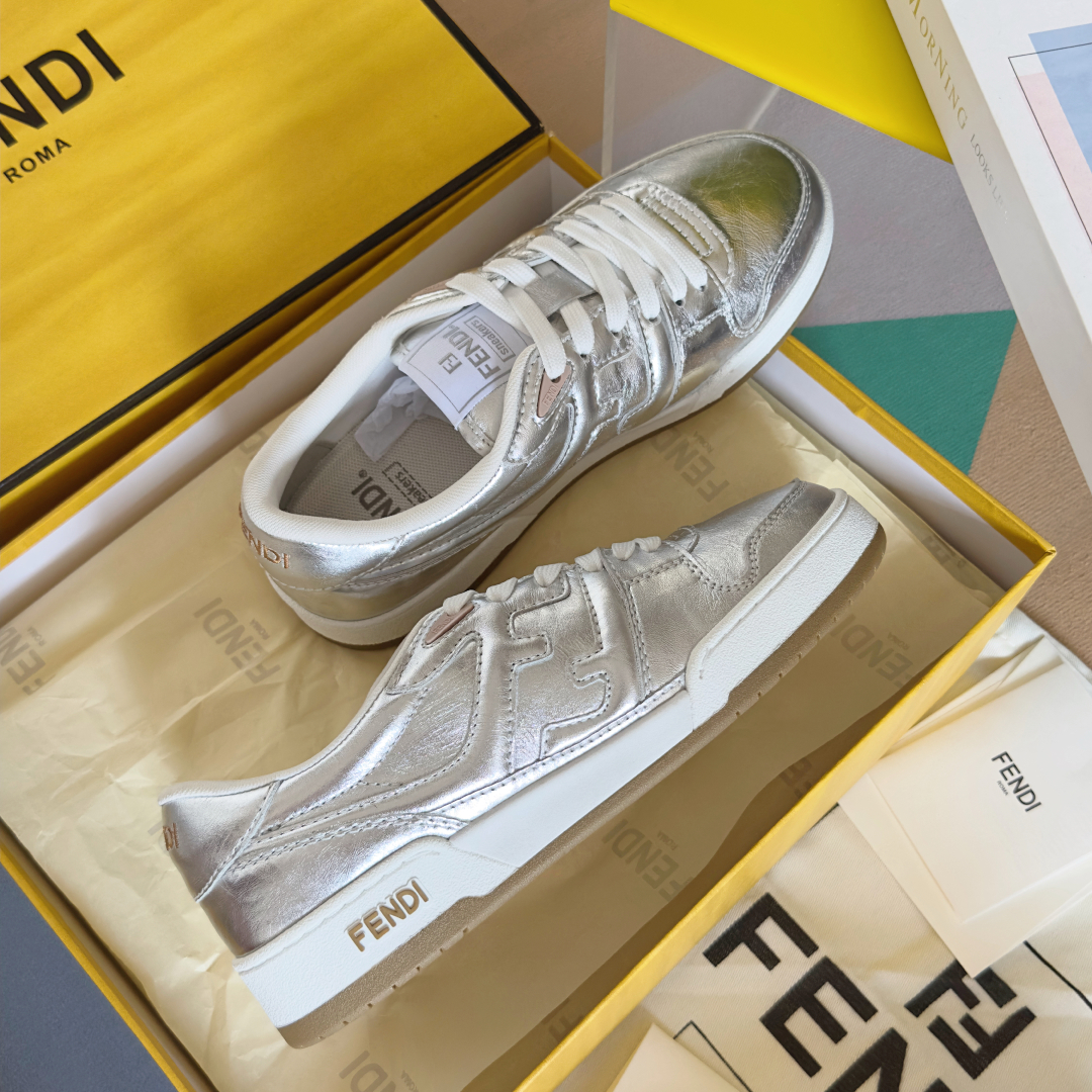 Fendi Fendimatch Capsule Collection Silver Leather Sneakers 5 cmp i1745853631005 1677 0 3