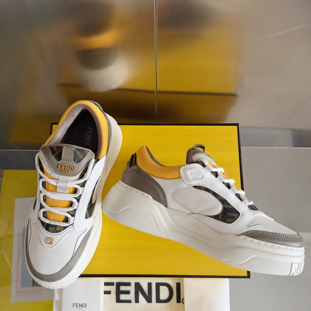 顶级版本：男款
Fendi 芬迪 最新 Force系列 FF厚底 休闲 运动鞋 板鞋
原版购入开发 做货