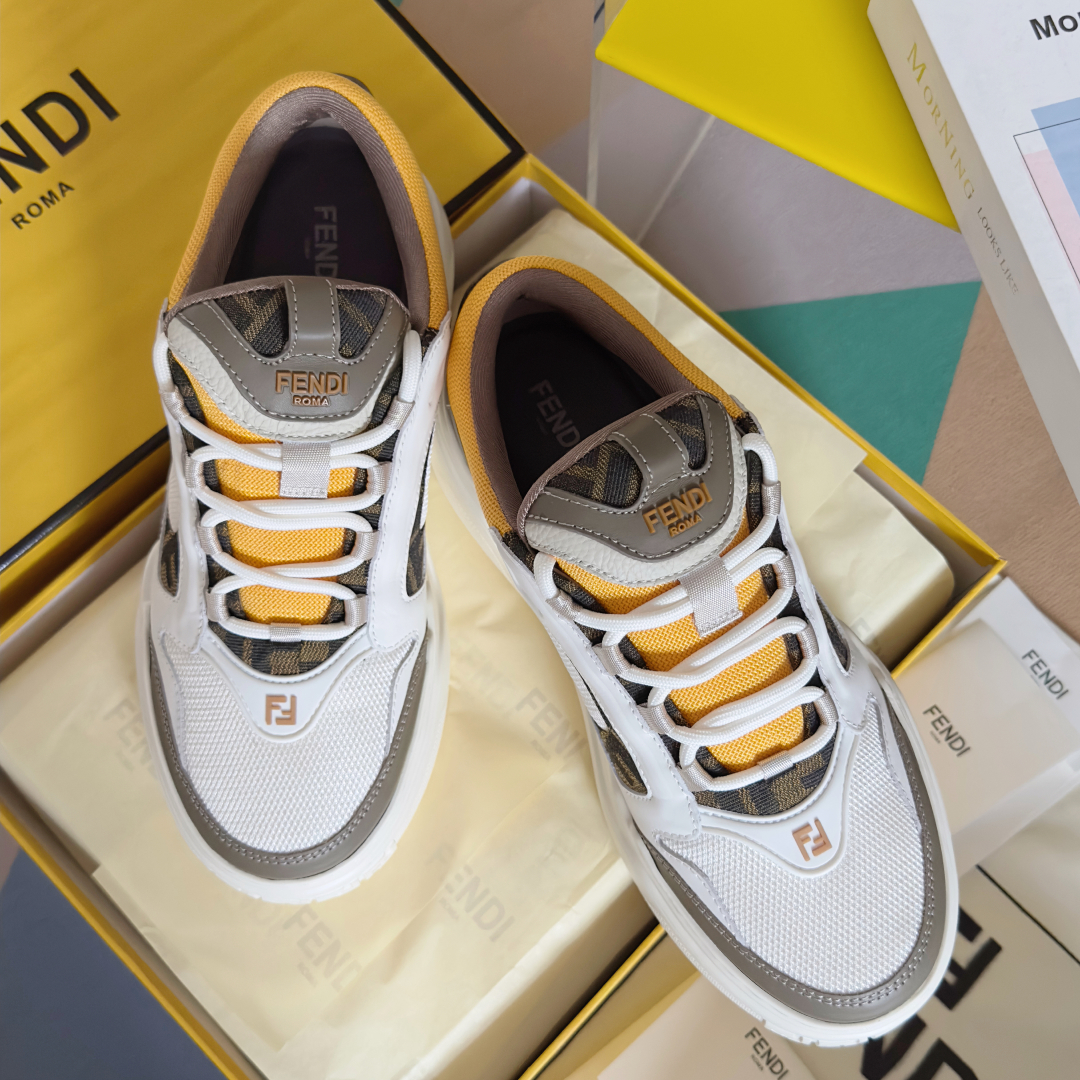顶级版本：男款
Fendi 芬迪 最新 Force系列 FF厚底 休闲 运动鞋 板鞋
原版购入开发 做货