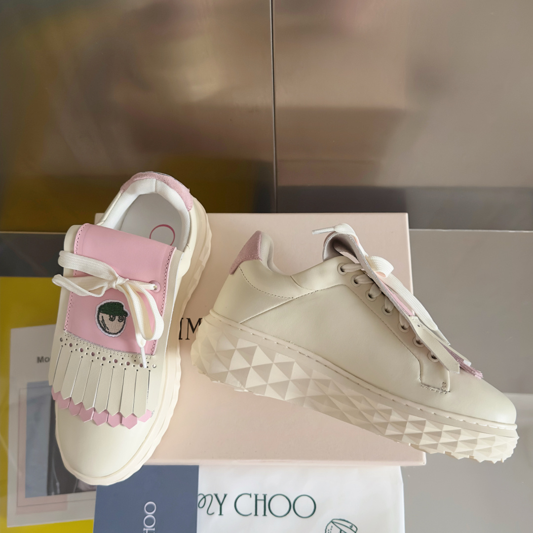 顶级版本:女款
JimmChoo周仰杰JC x Malbon 联名款 可拆卸 厚底 休闲 运动鞋
原版