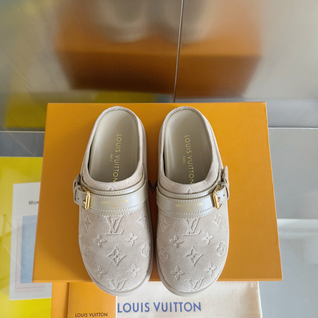顶级版本:女款
LV 路易威登 L家 驴牌 To-Go Comfort系列 老花 勃肯 包头拖鞋 凉鞋