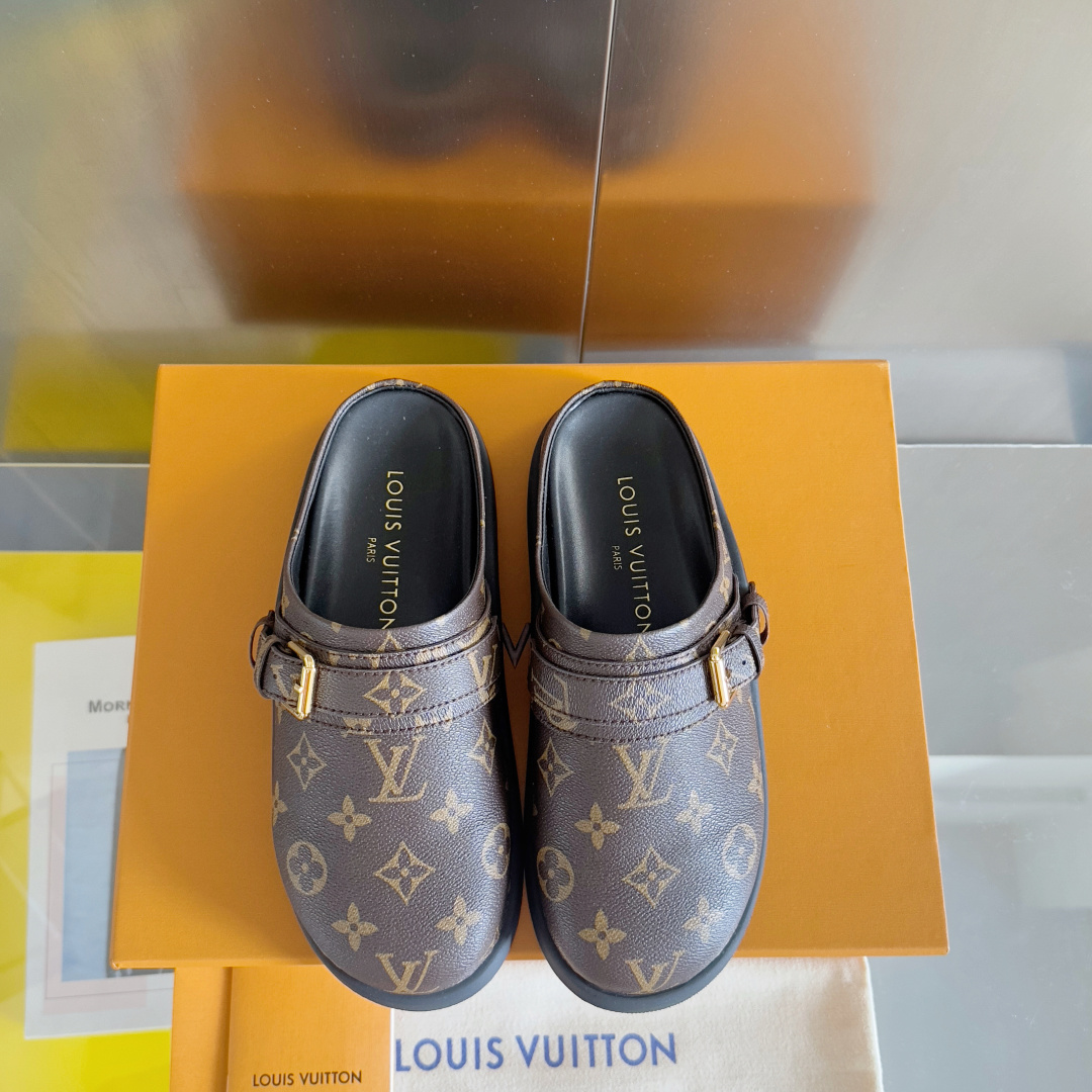 顶级版本:女款
LV 路易威登 L家 驴牌 To-Go Comfort系列 老花 勃肯 包头拖鞋 凉鞋