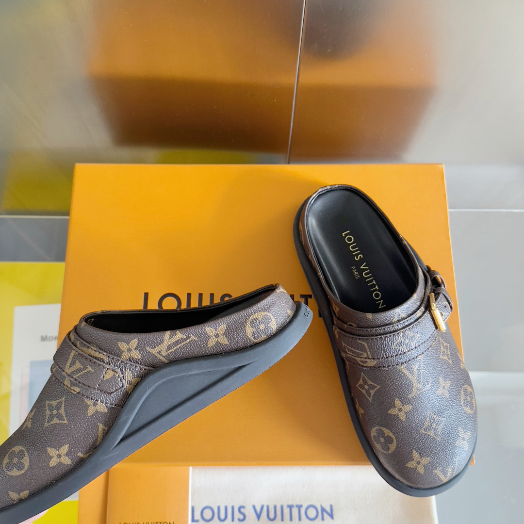 顶级版本:女款
LV 路易威登 L家 驴牌 To-Go Comfort系列 老花 勃肯 包头拖鞋 凉鞋