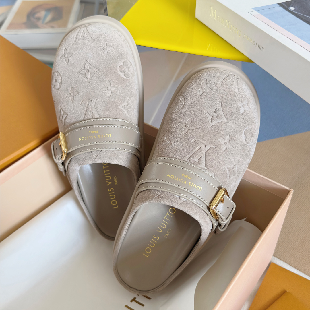 顶级版本:女款
LV 路易威登 L家 驴牌 To-Go Comfort系列 老花 勃肯 包头拖鞋 凉鞋