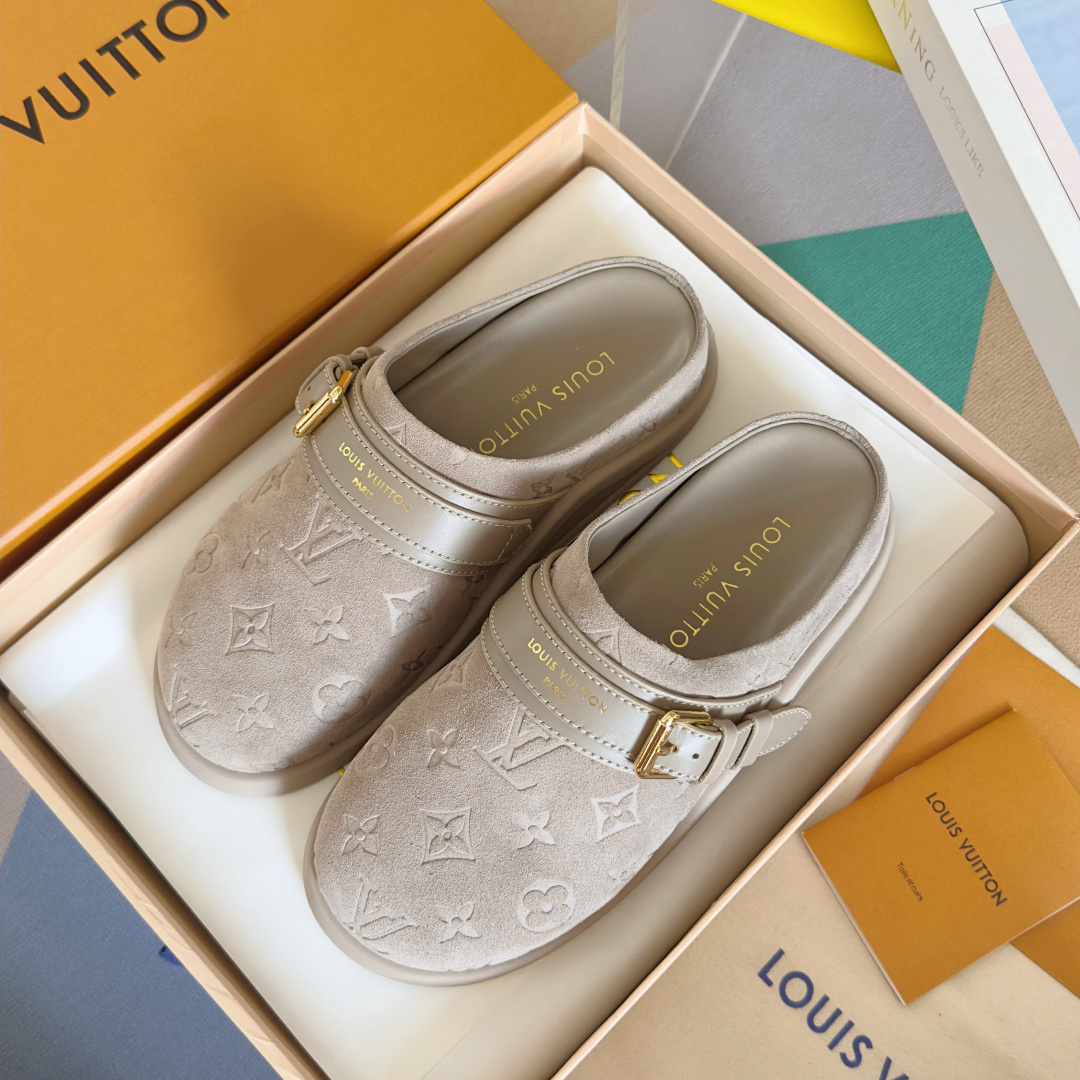 顶级版本:女款
LV 路易威登 L家 驴牌 To-Go Comfort系列 老花 勃肯 包头拖鞋 凉鞋