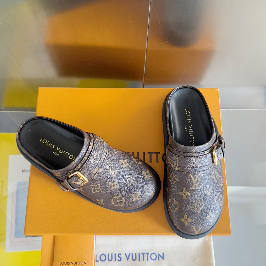 顶级版本:女款
LV 路易威登 L家 驴牌 To-Go Comfort系列 老花 勃肯 包头拖鞋 凉鞋