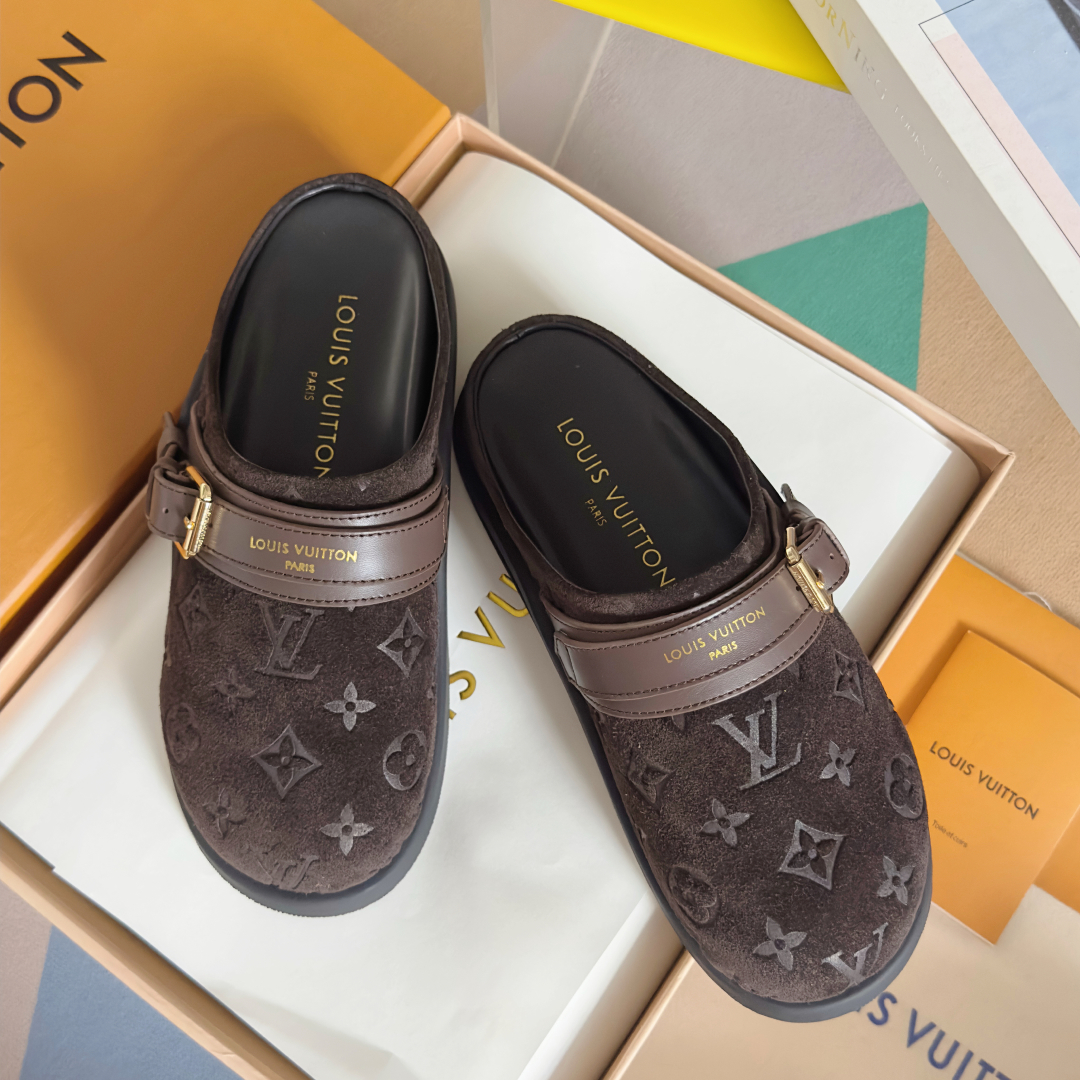 顶级版本：女款
LV 路易威登 L家 驴牌 To-Go Comfort系列 老花 勃肯 包头拖鞋 凉鞋
