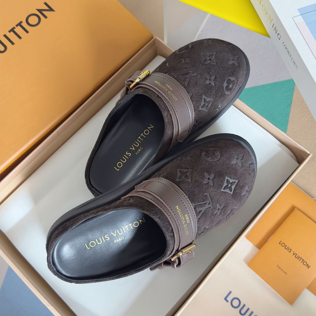 顶级版本：女款
LV 路易威登 L家 驴牌 To-Go Comfort系列 老花 勃肯 包头拖鞋 凉鞋
