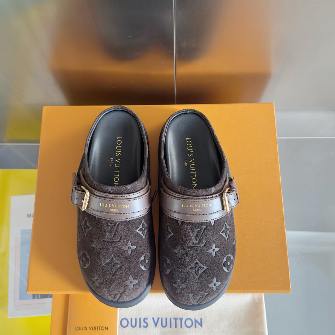 顶级版本：女款
LV 路易威登 L家 驴牌 To-Go Comfort系列 老花 勃肯 包头拖鞋 凉鞋
