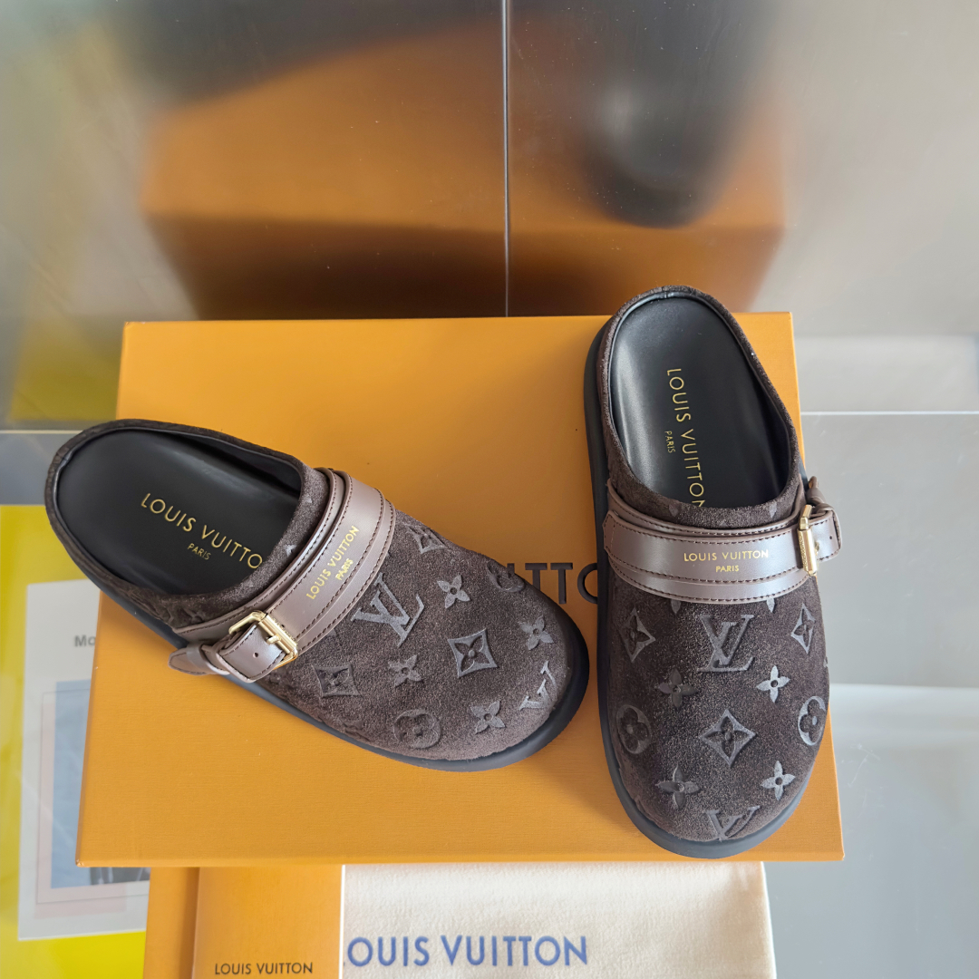 顶级版本：女款
LV 路易威登 L家 驴牌 To-Go Comfort系列 老花 勃肯 包头拖鞋 凉鞋

