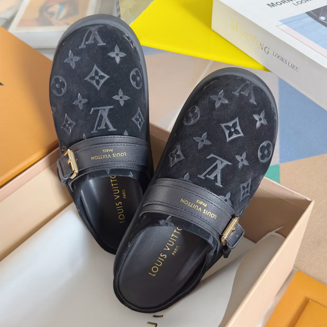 顶级版本：女款
LV 路易威登 L家 驴牌 To-Go Comfort系列 老花 勃肯 包头拖鞋 凉鞋
