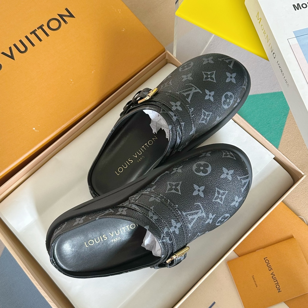 顶级版本：女款
LV 路易威登 L家 驴牌 To-Go Comfort系列 老花 勃肯 包头拖鞋 凉鞋
