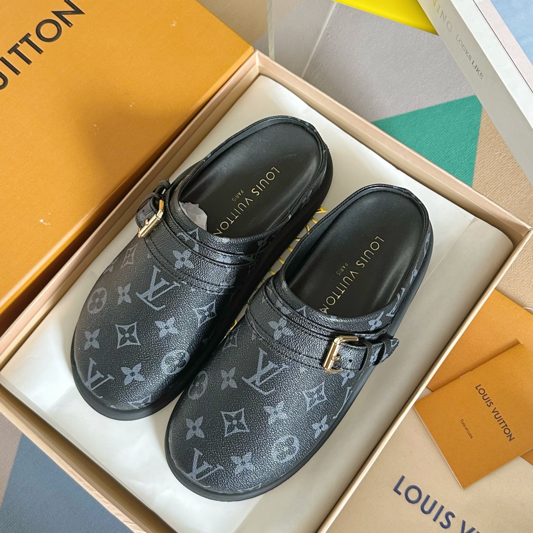 顶级版本：女款
LV 路易威登 L家 驴牌 To-Go Comfort系列 老花 勃肯 包头拖鞋 凉鞋
