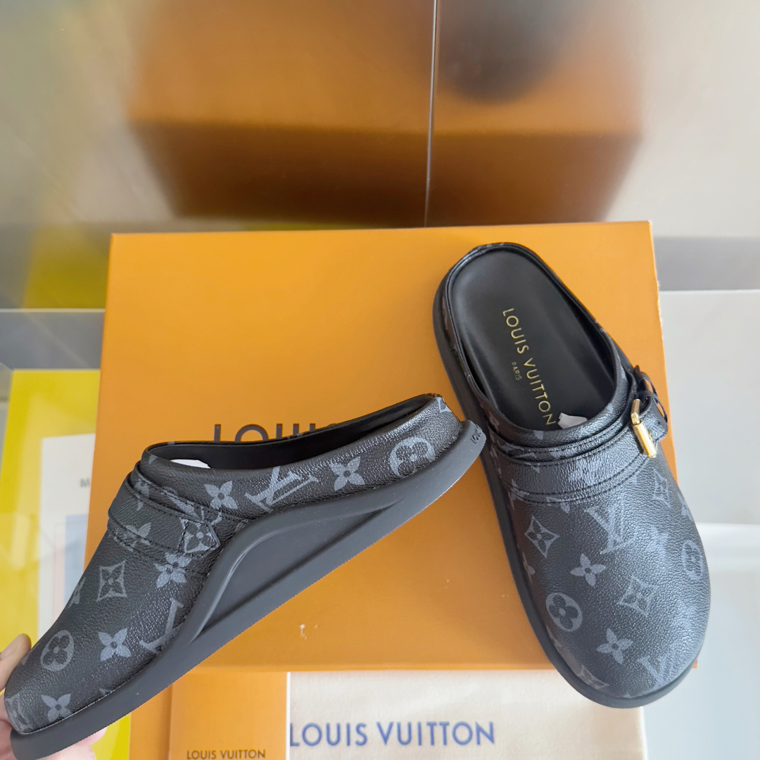 顶级版本：女款
LV 路易威登 L家 驴牌 To-Go Comfort系列 老花 勃肯 包头拖鞋 凉鞋
