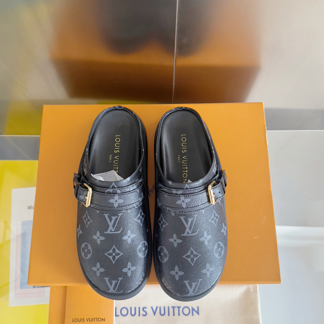 顶级版本：女款
LV 路易威登 L家 驴牌 To-Go Comfort系列 老花 勃肯 包头拖鞋 凉鞋
