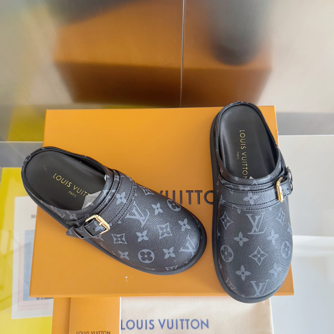 顶级版本：女款
LV 路易威登 L家 驴牌 To-Go Comfort系列 老花 勃肯 包头拖鞋 凉鞋
