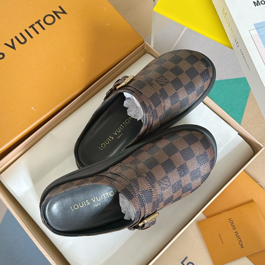 顶级版本：女款
LV 路易威登 L家 驴牌 To-Go Comfort系列 老花 勃肯 包头拖鞋 凉鞋
