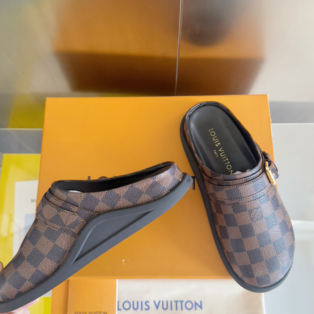 顶级版本：女款
LV 路易威登 L家 驴牌 To-Go Comfort系列 老花 勃肯 包头拖鞋 凉鞋

