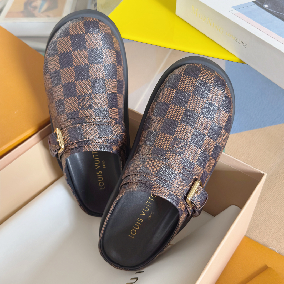 顶级版本：女款
LV 路易威登 L家 驴牌 To-Go Comfort系列 老花 勃肯 包头拖鞋 凉鞋
