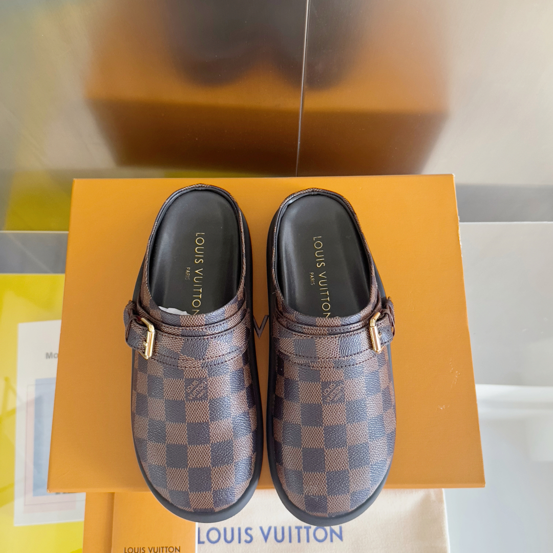 顶级版本：女款
LV 路易威登 L家 驴牌 To-Go Comfort系列 老花 勃肯 包头拖鞋 凉鞋

