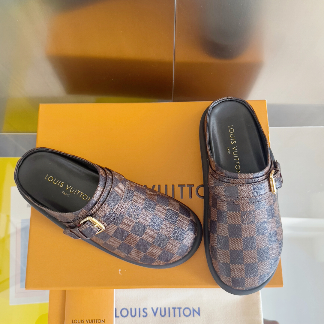 顶级版本：女款
LV 路易威登 L家 驴牌 To-Go Comfort系列 老花 勃肯 包头拖鞋 凉鞋
