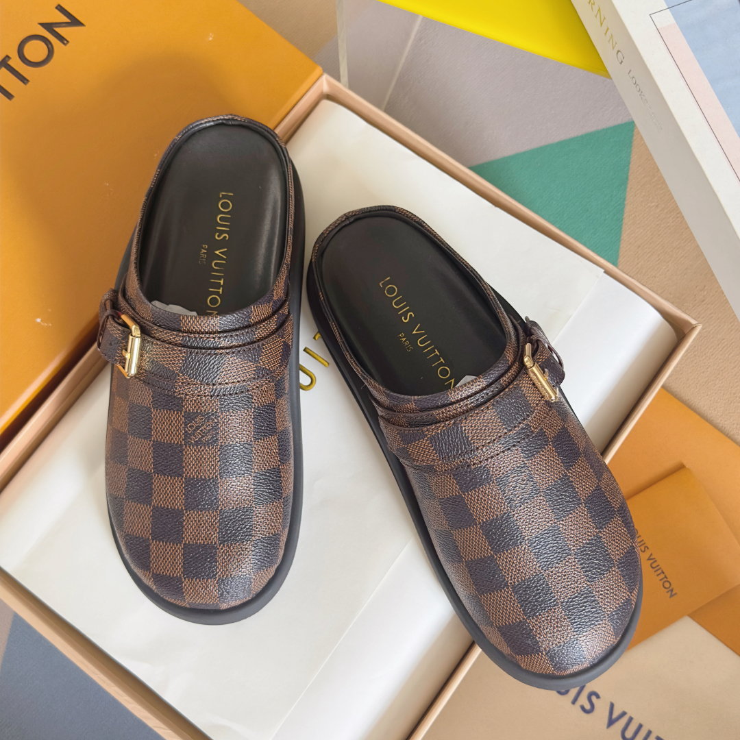 顶级版本：女款
LV 路易威登 L家 驴牌 To-Go Comfort系列 老花 勃肯 包头拖鞋 凉鞋
