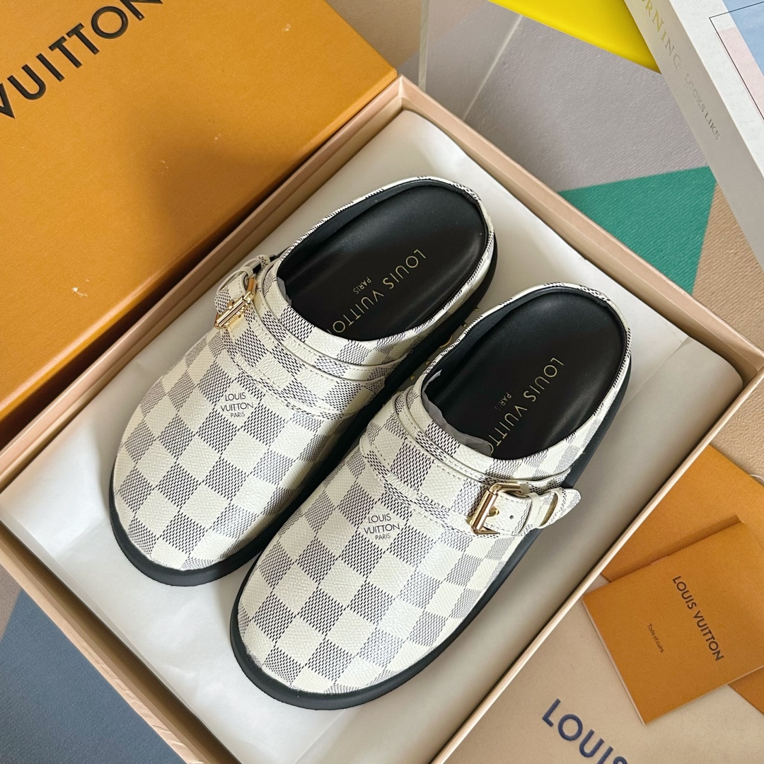 顶级版本：女款
LV 路易威登 L家 驴牌 To-Go Comfort系列 老花 勃肯 包头拖鞋 凉鞋
