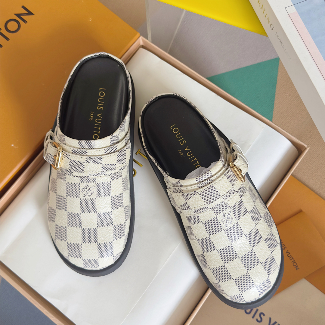 顶级版本：女款
LV 路易威登 L家 驴牌 To-Go Comfort系列 老花 勃肯 包头拖鞋 凉鞋
