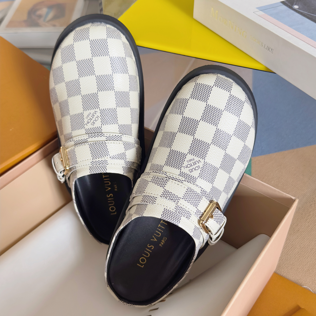 顶级版本：女款
LV 路易威登 L家 驴牌 To-Go Comfort系列 老花 勃肯 包头拖鞋 凉鞋
