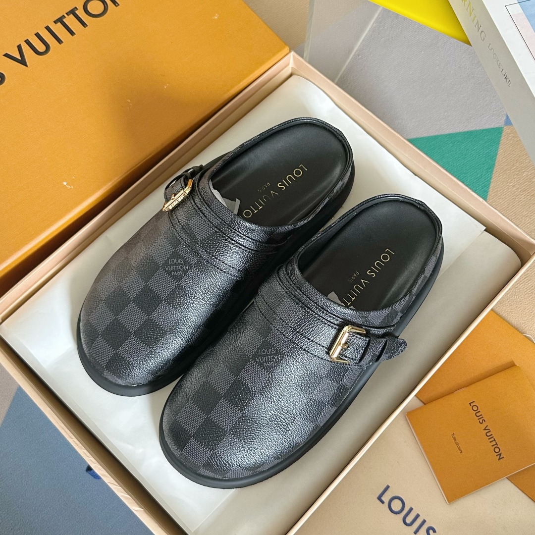 顶级版本：女款
LV 路易威登 L家 驴牌 To-Go Comfort系列 老花 勃肯 包头拖鞋 凉鞋
