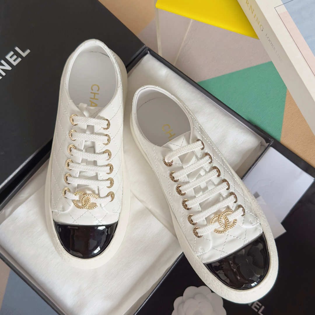 顶级版本：女款
Chanel香奈儿 最新 菱格纹 厚底 饼干鞋 休闲 运动鞋
原版购入开发 做货 小香 