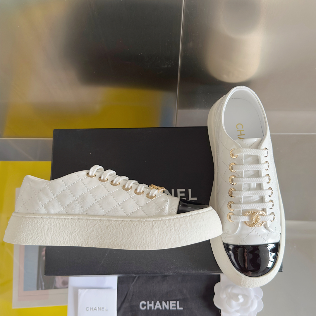 顶级版本：女款
Chanel香奈儿 最新 菱格纹 厚底 饼干鞋 休闲 运动鞋
原版购入开发 做货 小香 