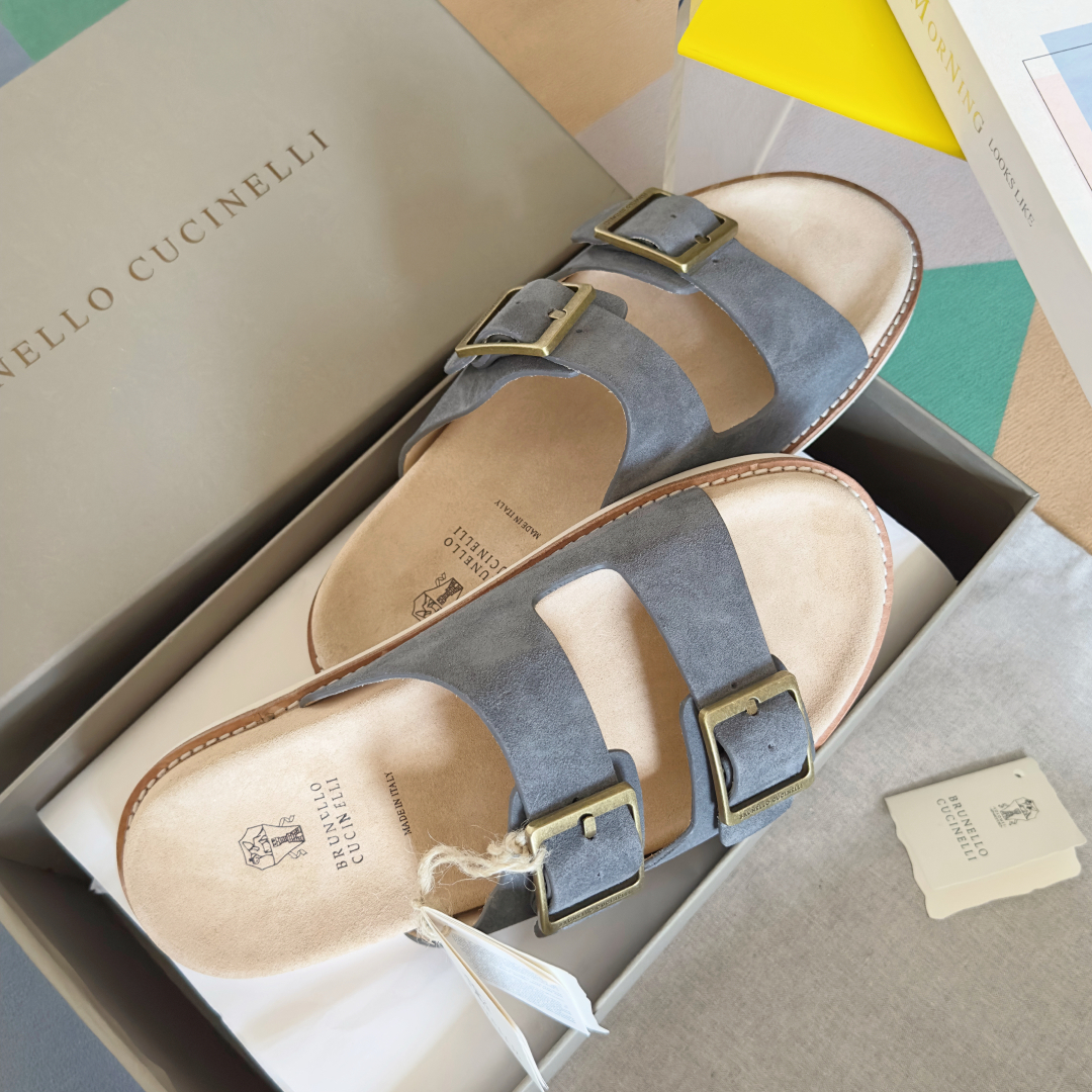 顶级版本：男款
Brunello Cucinelie 布鲁内诺库奇内利 BC 厚底 休闲 拖鞋 凉鞋
原