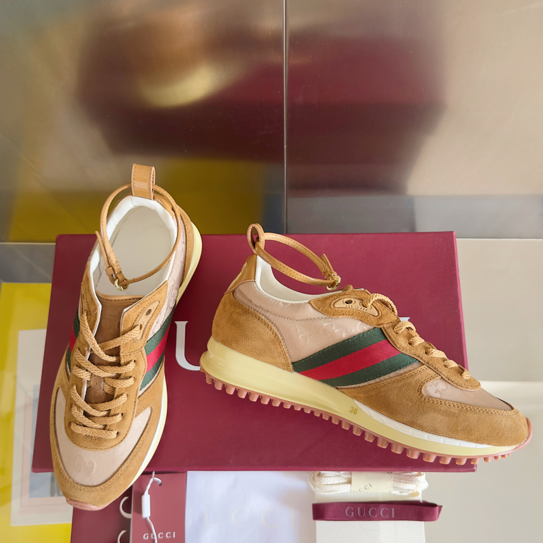 顶级版本：女款
Gucci古驰 最新 走秀款 Re-Motion系列 厚底 休闲 运动鞋 
原版购入开发