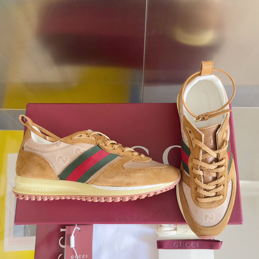 顶级版本：女款
Gucci古驰 最新 走秀款 Re-Motion系列 厚底 休闲 运动鞋 
原版购入开发