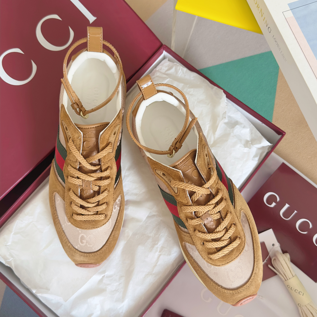 顶级版本：女款
Gucci古驰 最新 走秀款 Re-Motion系列 厚底 休闲 运动鞋 
原版购入开发