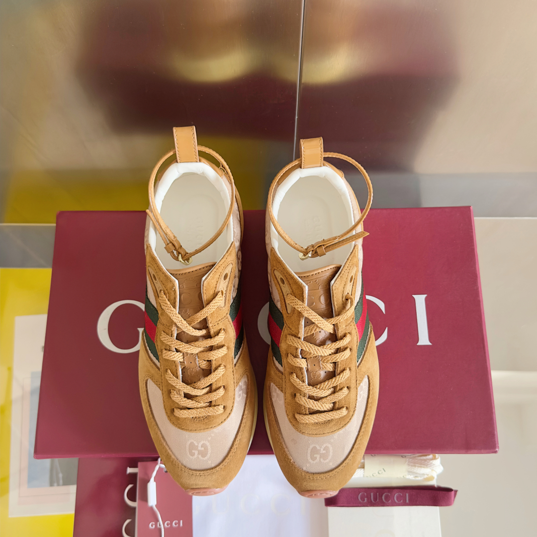 顶级版本：女款
Gucci古驰 最新 走秀款 Re-Motion系列 厚底 休闲 运动鞋 
原版购入开发