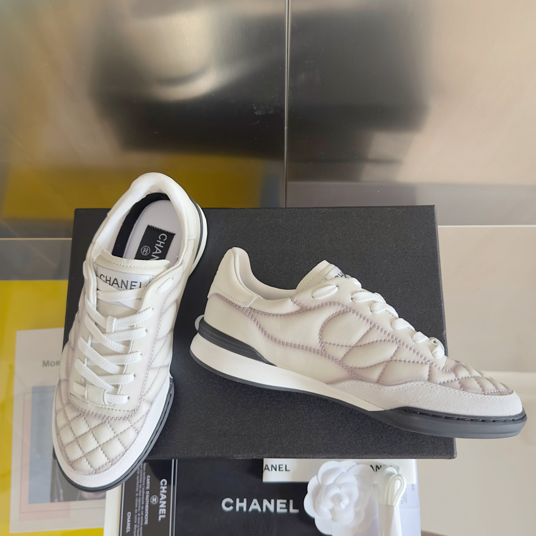 顶级版本：女款
Chanel香奈儿 小羊皮 菱格纹 棒球鞋 网球鞋 黑白 熊猫配色 休闲 运动鞋
原版购