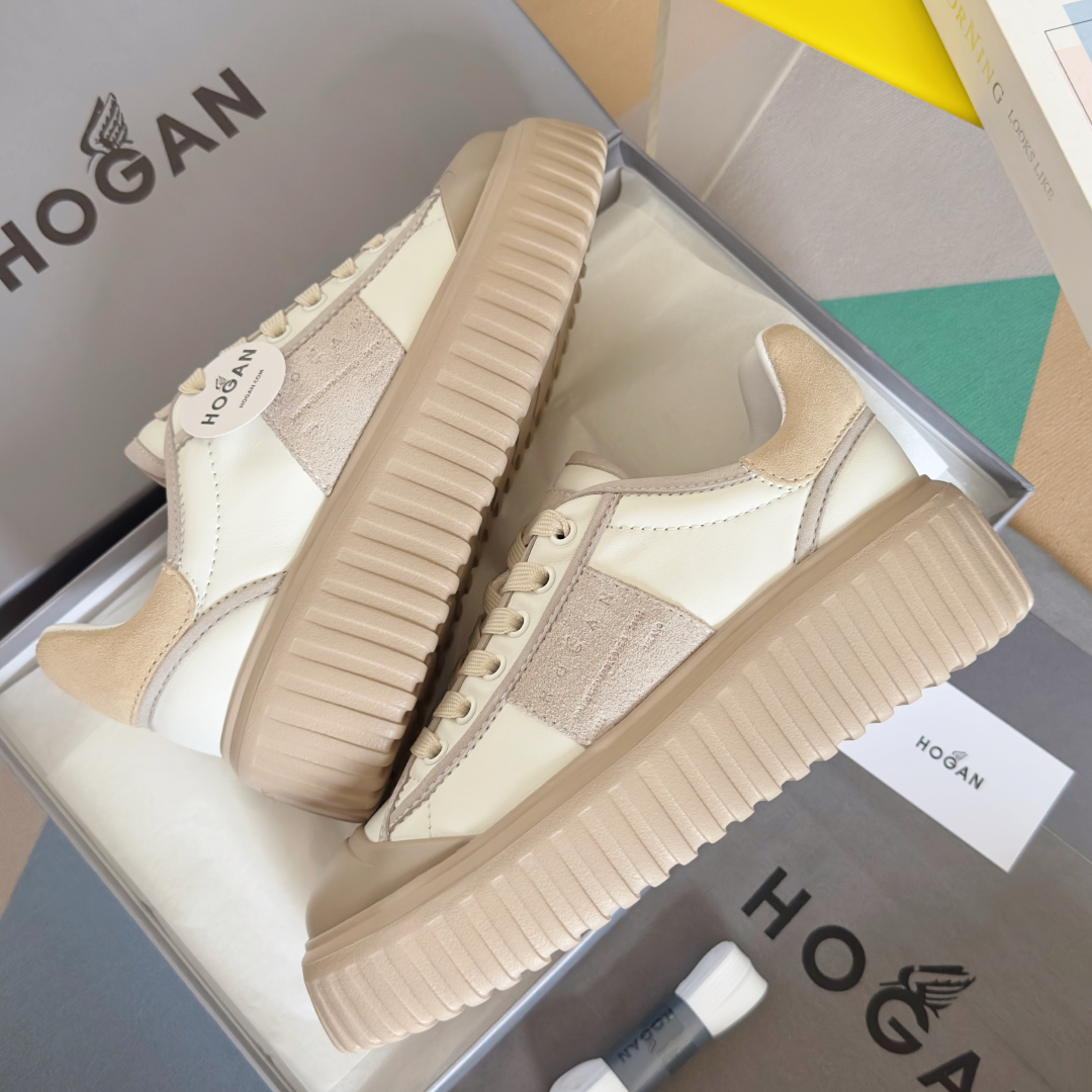 顶级版本：
HOGAN霍根 新款H-STRIPES系列 厚底 饼干鞋 情侣款 休闲 运动鞋
原版购入开发