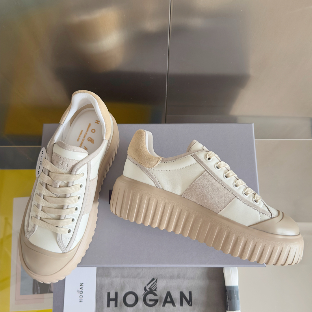 顶级版本：
HOGAN霍根 新款H-STRIPES系列 厚底 饼干鞋 情侣款 休闲 运动鞋
原版购入开发