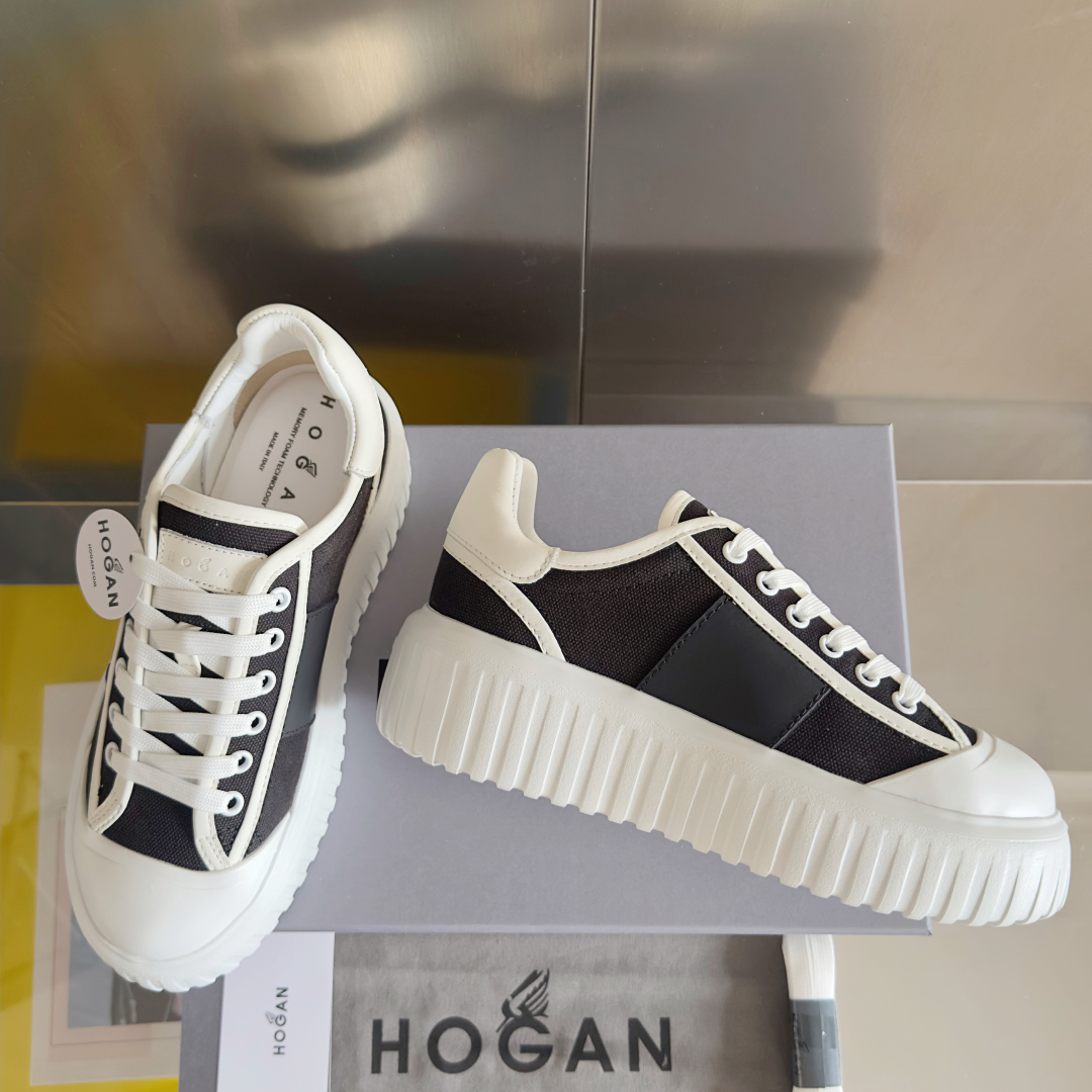 顶级版本：情侣款
HOGAN霍根 新款H-STRIPES系列 厚底 饼干鞋 情侣款 休闲 运动鞋
原版购