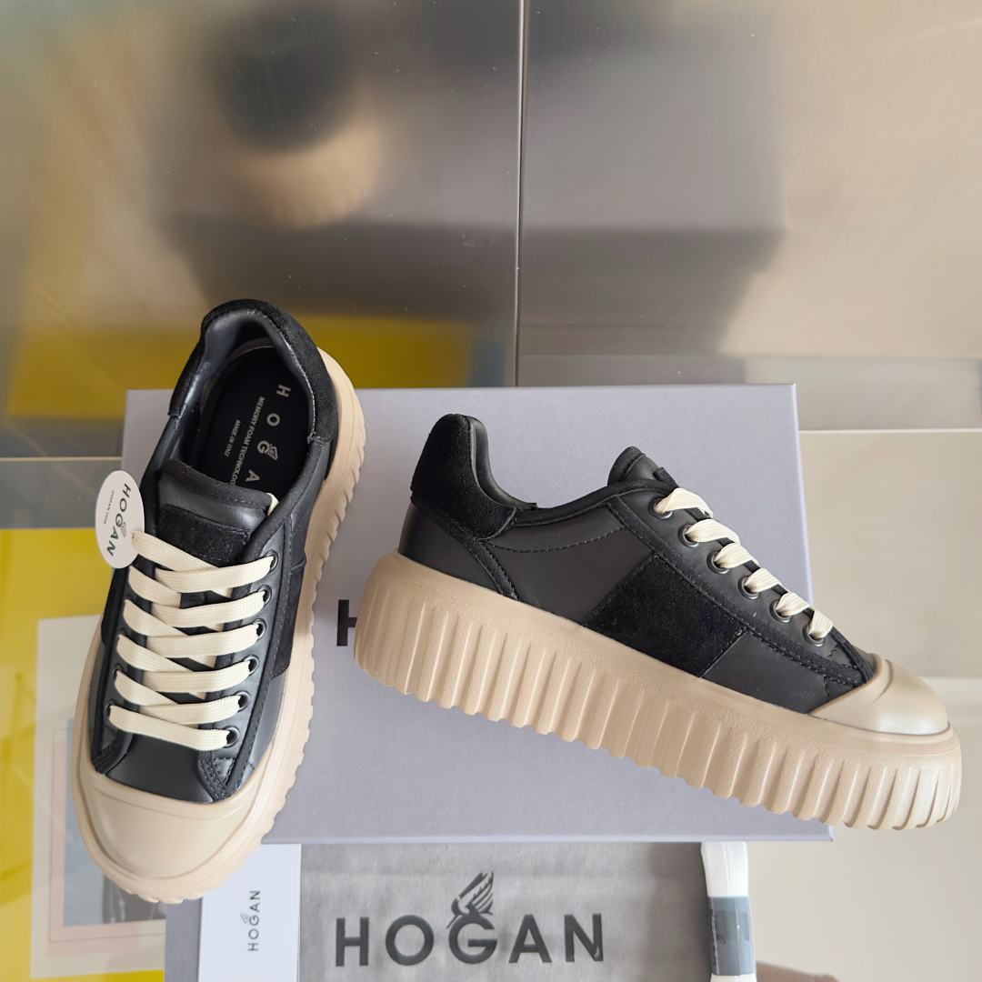 顶级版本：
HOGAN霍根 新款H-STRIPES系列 厚底 饼干鞋 情侣款 休闲 运动鞋
原版购入开发