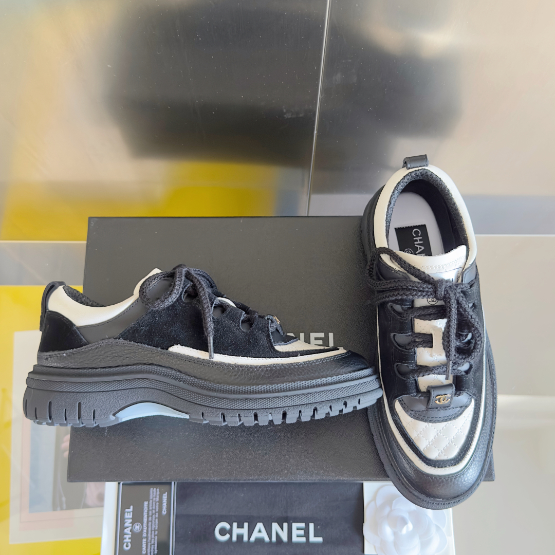 顶级版本：女款
Chanel 香奈儿 25C 中古风 厚底 休闲鞋 运动鞋
原版购入开发 做货 小香 C