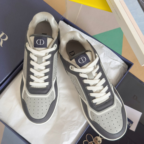 Dior B27 Low-Top Sneakers in Gray Dior Gravity Leather and Oblique Canvas 1 Dior B27 Low-Top Sneakers in Gray Dior Gravity Leather and Oblique Canvas