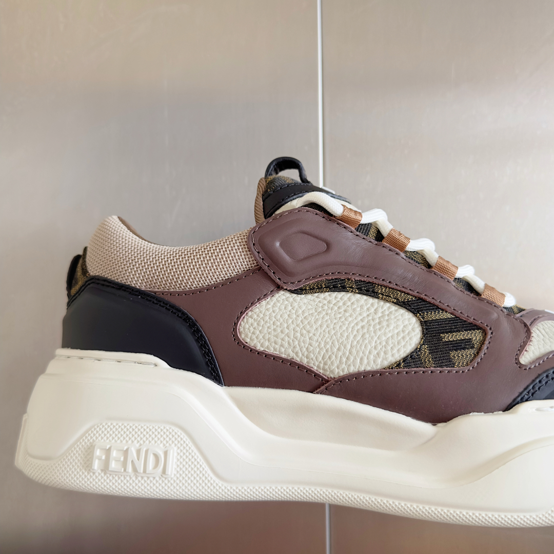 顶级版本：男款Fendi 芬迪 最新 Force系列 FF厚底 休闲 运动鞋 板鞋原版购入开发 做货 这